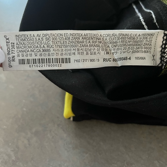 Zara TRF black thick leggings with side band stripe in yellow and white-size S - Picture 13 of 13